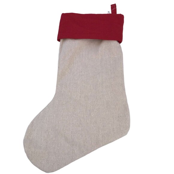 Christmas Stocking The Royal Standard Snowman Tree Red Green Tan Holiday - Picture 4 of 4